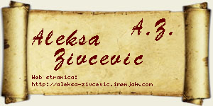 Aleksa Živčević vizit kartica